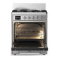 ILVE Majestic III 30-Inch Dual Fuel Range with 5 Sealed Burners, 4 cu. ft. Oven, Stainless Steel with Chrome Trim, Natural Gas, Triple Glass Door, UM30NR3SSC