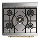ILVE Majestic III 30-Inch Dual Fuel Range with 5 Sealed Burners, 4 cu. ft. Oven, Stainless Steel with Brass Trim, Natural Gas, Triple Glass Door, UM30NR3SSG