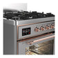 ILVE Majestic III 30-Inch Dual Fuel Range with 5 Sealed Burners, 4 cu. ft. Oven, Stainless Steel with Copper Trim, Liquid Propane, Triple Glass Door, UM30NR3SSPLP