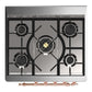 ILVE Majestic III 30-Inch Dual Fuel Range with 5 Sealed Burners, 4 cu. ft. Oven, Stainless Steel with Copper Trim, Liquid Propane, Triple Glass Door, UM30NR3SSPLP