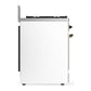 ILVE Majestic III 30-Inch Dual Fuel Range with 5 Sealed Burners, 4 cu. ft. Oven, White with Burnished Trim, Natural Gas, Triple Glass Door, UM30NR3WHB