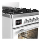 ILVE Majestic III 30-Inch Dual Fuel Range with 5 Sealed Burners, 4 cu. ft. Oven, White with Chrome Trim, Natural Gas, Triple Glass Door, UM30NR3WHC