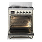 ILVE Majestic III 30-Inch Dual Fuel Range with 5 Sealed Burners, 4 cu. ft. Oven, Antique White with Burnished Trim, Liquid Propane, Solid Door, UM30QNR3AWBLP