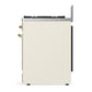 ILVE Majestic III 30-Inch Dual Fuel Range with 5 Sealed Burners, 4 cu. ft. Oven, Antique White with Brass Trim, Liquid Propane, Solid Door, UM30QNR3AWGLP