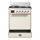 ILVE Majestic III 30-Inch Dual Fuel Range with 5 Sealed Burners, 4 cu. ft. Oven, Antique White with Copper Trim, Liquid Propane, Solid Door, UM30QNR3AWPLP