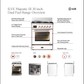 ILVE Majestic III 30-Inch Dual Fuel Range with 5 Sealed Burners, 4 cu. ft. Oven, Blue Grey with Chrome Trim, Natural Gas, Solid Door, UM30QNR3BGC