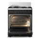 ILVE Majestic III 30-Inch Dual Fuel Range with 5 Sealed Burners, 4 cu. ft. Oven, Glossy Black with Burnished Trim, Liquid Propane, Solid Door, UM30QNR3BKBLP