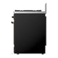 ILVE Majestic III 30-Inch Dual Fuel Range with 5 Sealed Burners, 4 cu. ft. Oven, Glossy Black with Burnished Trim, Natural Gas, Solid Door, UM30QNR3BKB