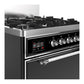 ILVE Majestic III 30-Inch Dual Fuel Range with 5 Sealed Burners, 4 cu. ft. Oven, Glossy Black with Chrome Trim, Liquid Propane, Solid Door, UM30QNR3BKCLP