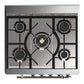 ILVE Majestic III 30-Inch Dual Fuel Range with 5 Sealed Burners, 4 cu. ft. Oven, Burgundy with Burnished Trim, Liquid Propane, Solid Door, UM30QNR3BUBLP