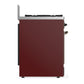 ILVE Majestic III 30-Inch Dual Fuel Range with 5 Sealed Burners, 4 cu. ft. Oven, Burgundy with Burnished Trim, Natural Gas, Solid Door, UM30QNR3BUB