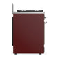 ILVE Majestic III 30-Inch Dual Fuel Range with 5 Sealed Burners, 4 cu. ft. Oven, Burgundy with Chrome Trim, Natural Gas, Solid Door, UM30QNR3BUC