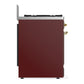 ILVE Majestic III 30-Inch Dual Fuel Range with 5 Sealed Burners, 4 cu. ft. Oven, Burgundy with Brass Trim, Natural Gas, Solid Door, UM30QNR3BUG
