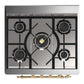 ILVE Majestic III 30-Inch Dual Fuel Range with 5 Sealed Burners, 4 cu. ft. Oven, Burgundy with Brass Trim, Natural Gas, Solid Door, UM30QNR3BUG
