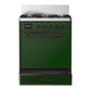 ILVE Majestic III 30-Inch Dual Fuel Range with 5 Sealed Burners, 4 cu. ft. Oven, Emerald Green with Burnished Trim, Liquid Propane, Solid Door, UM30QNR3EGBLP