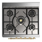 ILVE Majestic III 30-Inch Dual Fuel Range with 5 Sealed Burners, 4 cu. ft. Oven, Mightnight Blue with Brass Trim, Natural Gas, Solid Door, UM30QNR3MBG
