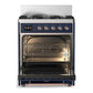 ILVE Majestic III 30-Inch Dual Fuel Range with 5 Sealed Burners, 4 cu. ft. Oven, Mightnight Blue with Copper Trim, Liquid Propane, Solid Door, UM30QNR3MBPLP