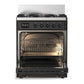 ILVE Majestic III 30-Inch Dual Fuel Range with 5 Sealed Burners, 4 cu. ft. Oven, Matte Graphite with Burnished Trim, Natural Gas, Solid Door, UM30QNR3MGB
