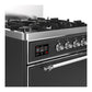 ILVE Majestic III 30-Inch Dual Fuel Range with 5 Sealed Burners, 4 cu. ft. Oven, Matte Graphite with Chrome Trim, Liquid Propane, Solid Door, UM30QNR3MGCLP