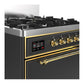 ILVE Majestic III 30-Inch Dual Fuel Range with 5 Sealed Burners, 4 cu. ft. Oven, Matte Graphite with Brass Trim, Natural Gas, Solid Door, UM30QNR3MGG