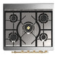 ILVE Majestic III 30-Inch Dual Fuel Range with 5 Sealed Burners, 4 cu. ft. Oven, Matte Graphite with Brass Trim, Natural Gas, Solid Door, UM30QNR3MGG