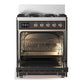 ILVE Majestic III 30-Inch Dual Fuel Range with 5 Sealed Burners, 4 cu. ft. Oven, Matte Graphite with Copper Trim, Natural Gas, Solid Door, UM30QNR3MGP
