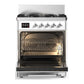 ILVE Majestic III 30-Inch Dual Fuel Range with 5 Sealed Burners, 4 cu. ft. Oven, RAL with Chrome Trim, Liquid Propane, Solid Door, UM30QNR3RACLP