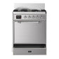 ILVE Majestic III 30-Inch Dual Fuel Range with 5 Sealed Burners, 4 cu. ft. Oven, Stainless Steel with Chrome Trim, Liquid Propane, Solid Door, UM30QNR3SSCLP