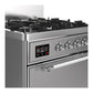 ILVE Majestic III 30-Inch Dual Fuel Range with 5 Sealed Burners, 4 cu. ft. Oven, Stainless Steel with Chrome Trim, Natural Gas, Solid Door, UM30QNR3SSC