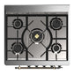 ILVE Majestic III 30-Inch Dual Fuel Range with 5 Sealed Burners, 4 cu. ft. Oven, White with Burnished Trim, Liquid Propane, Solid Door, UM30QNR3WHBLP