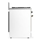 ILVE Majestic III 30-Inch Dual Fuel Range with 5 Sealed Burners, 4 cu. ft. Oven, White with Burnished Trim, Natural Gas, Solid Door, UM30QNR3WHB