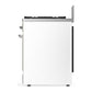 ILVE Majestic III 30-Inch Dual Fuel Range with 5 Sealed Burners, 4 cu. ft. Oven, White with Chrome Trim, Liquid Propane, Solid Door, UM30QNR3WHCLP