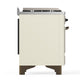 ILVE Majestic III 36-Inch Dual Fuel Range with 6 Sealed Burners + Griddle, 3.5 cu. ft. Oven, Antique White with Burnished Trim, Liquid Propane, Triple Glass Door, UM36FNR3AWBLP