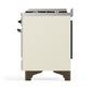 ILVE Majestic III 36-Inch Dual Fuel Range with 6 Sealed Burners + Griddle, 3.5 cu. ft. Oven, Antique White with Burnished Trim, Natural Gas, Triple Glass Door, UM36FNR3AWB