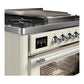 ILVE Majestic III 36-Inch Dual Fuel Range with 6 Sealed Burners + Griddle, 3.5 cu. ft. Oven, Antique White with Chrome Trim, Natural Gas, Triple Glass Door, UM36FNR3AWC