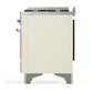 ILVE Majestic III 36-Inch Dual Fuel Range with 6 Sealed Burners + Griddle, 3.5 cu. ft. Oven, Antique White with Chrome Trim, Natural Gas, Triple Glass Door, UM36FNR3AWC