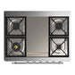 ILVE Majestic III 36-Inch Dual Fuel Range with 6 Sealed Burners + Griddle, 3.5 cu. ft. Oven, Antique White with Chrome Trim, Natural Gas, Triple Glass Door, UM36FNR3AWC