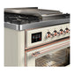 ILVE Majestic III 36-Inch Dual Fuel Range with 6 Sealed Burners + Griddle, 3.5 cu. ft. Oven, Antique White with Copper Trim, Natural Gas, Triple Glass Door, UM36FNR3AWP