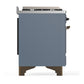 ILVE Majestic III 36-Inch Dual Fuel Range with 6 Sealed Burners + Griddle, 3.5 cu. ft. Oven, Blue Grey with Burnished Trim, Natural Gas, Triple Glass Door, UM36FNR3BGB