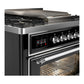 ILVE Majestic III 36-Inch Dual Fuel Range with 6 Sealed Burners + Griddle, 3.5 cu. ft. Oven, Glossy Black with Chrome Trim, Liquid Propane, Triple Glass Door, UM36FNR3BKCLP