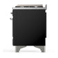 ILVE Majestic III 36-Inch Dual Fuel Range with 6 Sealed Burners + Griddle, 3.5 cu. ft. Oven, Glossy Black with Chrome Trim, Natural Gas, Triple Glass Door, UM36FNR3BKC