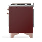 ILVE Majestic III 36-Inch Dual Fuel Range with 6 Sealed Burners + Griddle, 3.5 cu. ft. Oven, Burgundy with Copper Trim, Natural Gas, Triple Glass Door, UM36FNR3BUP
