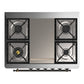 ILVE Majestic III 36-Inch Dual Fuel Range with 6 Sealed Burners + Griddle, 3.5 cu. ft. Oven, Emerald Green with Burnished Trim, Liquid Propane, Triple Glass Door, UM36FNR3EGBLP