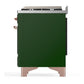 ILVE Majestic III 36-Inch Dual Fuel Range with 6 Sealed Burners + Griddle, 3.5 cu. ft. Oven, Emerald Green with Copper Trim, Natural Gas, Triple Glass Door, UM36FNR3EGP