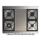 ILVE Majestic III 36-Inch Dual Fuel Range with 6 Sealed Burners + Griddle, 3.5 cu. ft. Oven, Mightnight Blue with Chrome Trim, Natural Gas, Triple Glass Door, UM36FNR3MBC