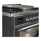 ILVE Majestic III 36-Inch Dual Fuel Range with 6 Sealed Burners + Griddle, 3.5 cu. ft. Oven, Matte Graphite with Chrome Trim, Liquid Propane, Triple Glass Door, UM36FNR3MGCLP