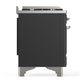 ILVE Majestic III 36-Inch Dual Fuel Range with 6 Sealed Burners + Griddle, 3.5 cu. ft. Oven, Matte Graphite with Chrome Trim, Liquid Propane, Triple Glass Door, UM36FNR3MGCLP