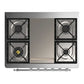 ILVE Majestic III 36-Inch Dual Fuel Range with 6 Sealed Burners + Griddle, 3.5 cu. ft. Oven, RAL with Chrome Trim, Liquid Propane, Triple Glass Door, UM36FNR3RACLP