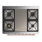 ILVE Majestic III 36-Inch Dual Fuel Range with 6 Sealed Burners + Griddle, 3.5 cu. ft. Oven, RAL with Copper Trim, Natural Gas, Triple Glass Door, UM36FNR3RAP