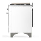 ILVE Majestic III 36-Inch Dual Fuel Range with 6 Sealed Burners + Griddle, 3.5 cu. ft. Oven, White with Chrome Trim, Natural Gas, Triple Glass Door, UM36FNR3WHC